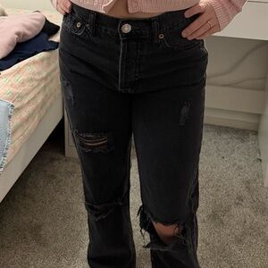 Aeropostale Black Distressed Boyfriend Jeans